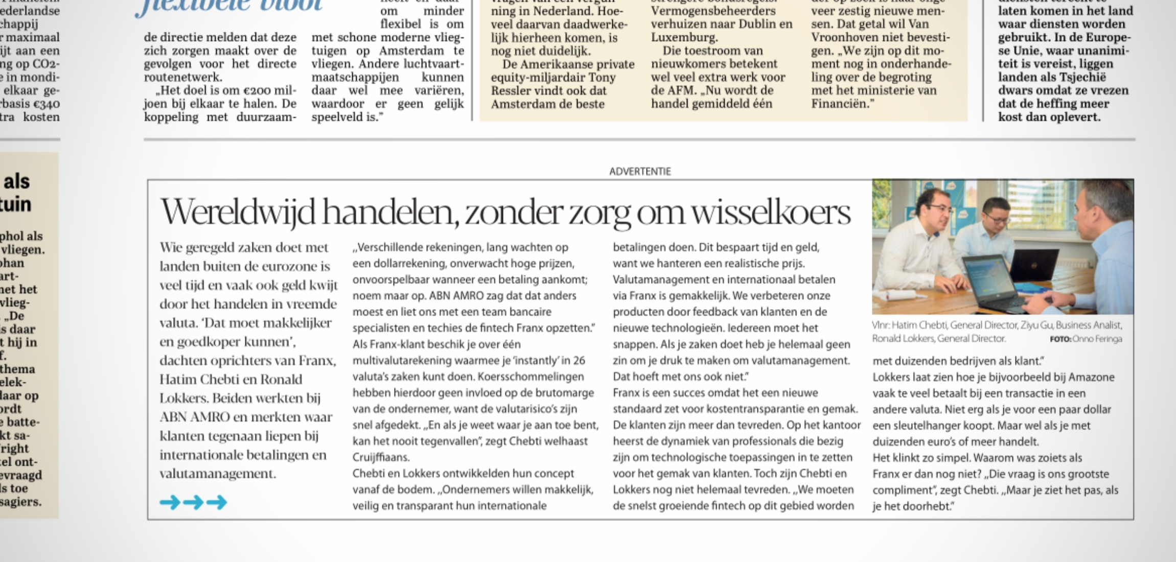 20181030 Telegraaf Franx advertorial